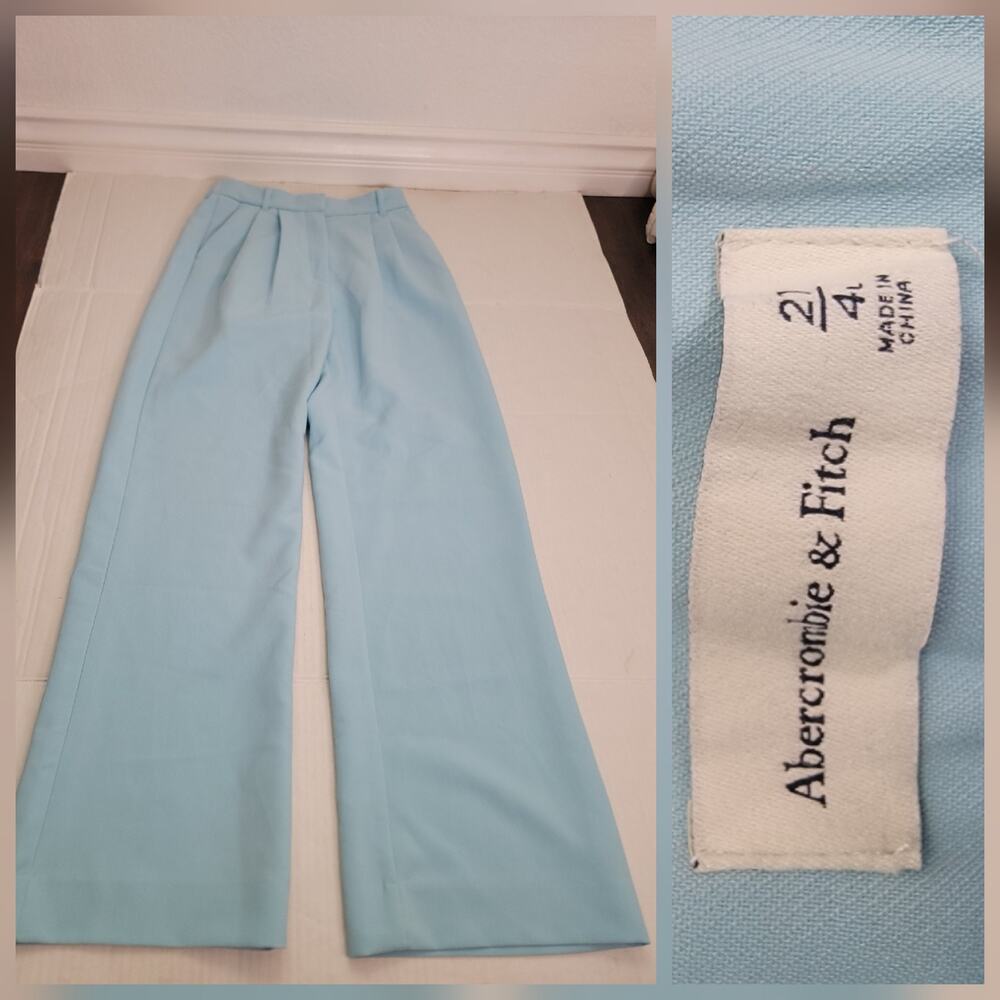 Abercrombie Trouser Pants Womens SZ 27 Straight Wide Leg High Rise Office Siren